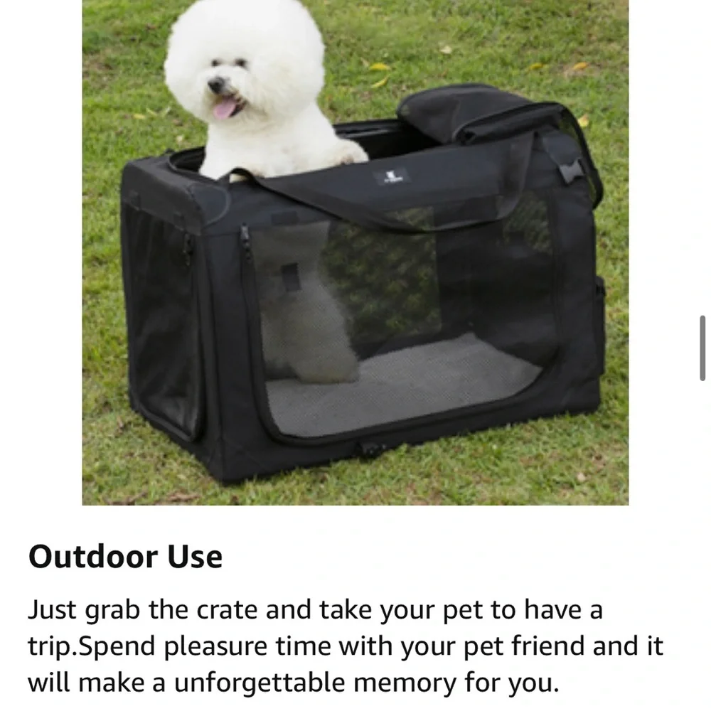 NEW 3Door 24” Indoor/Outdoor Folding Soft Pet Crate